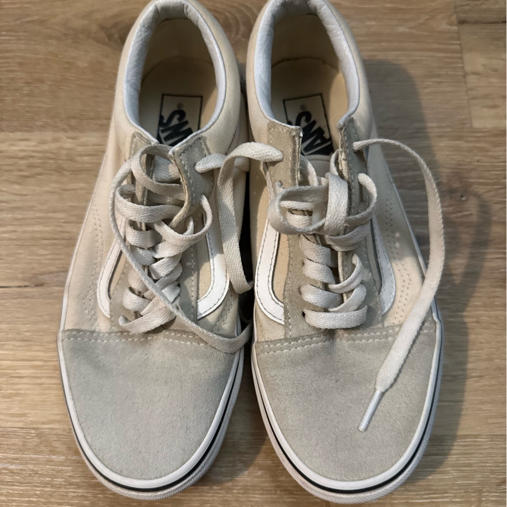 Old Skool Vans Women's Sneakers in Cream and White